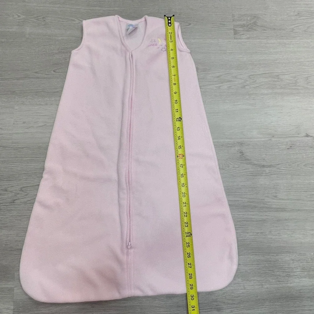 Halo SleepSack Pink Fleece Wearable Blanket Medium 6-12 Months Back Is Best Moon